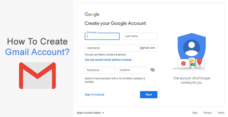 Sign up gmail account